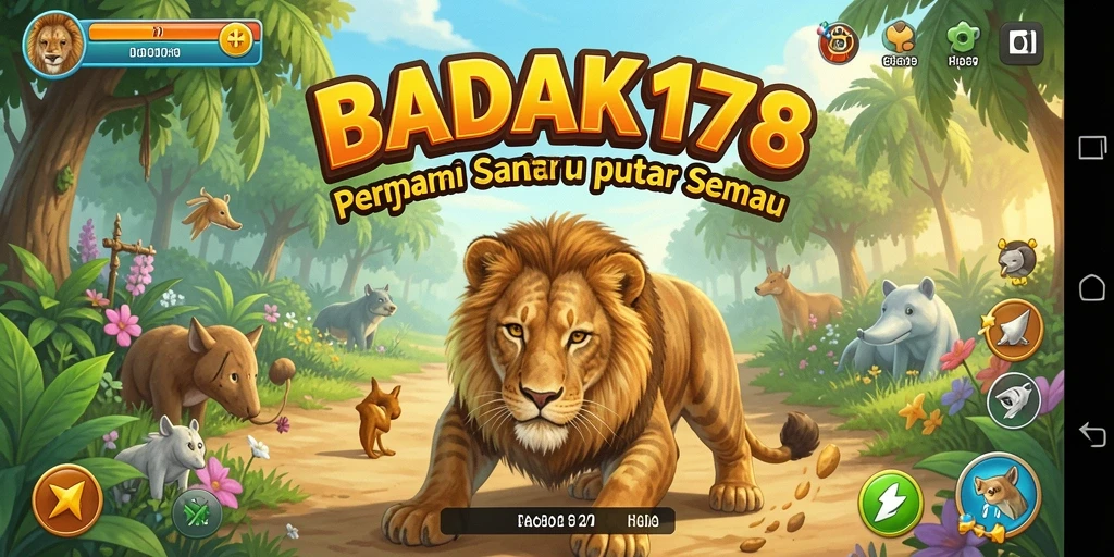 Tampilan seru dari gameplay BADAK178 dengan karakter yang colorful.