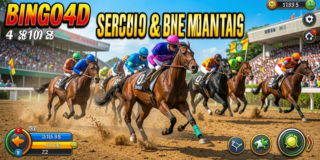 Screenshot gameplay BINGO4D menampilkan balapan yang intens dan mendebarkan.