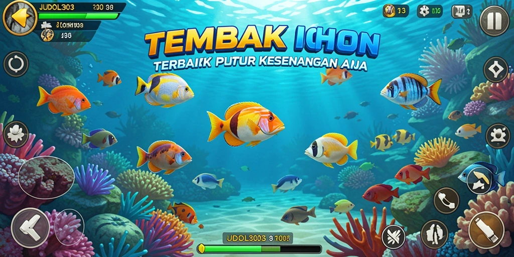 Tampilan gameplay yang mendebarkan dari JUDOL303 dengan aksi tembak ikan.