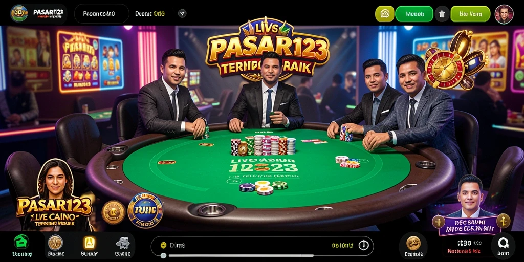 Screenshot PASAR123 menampilkan aksi langsung permainan Live Casino yang mendebarkan.