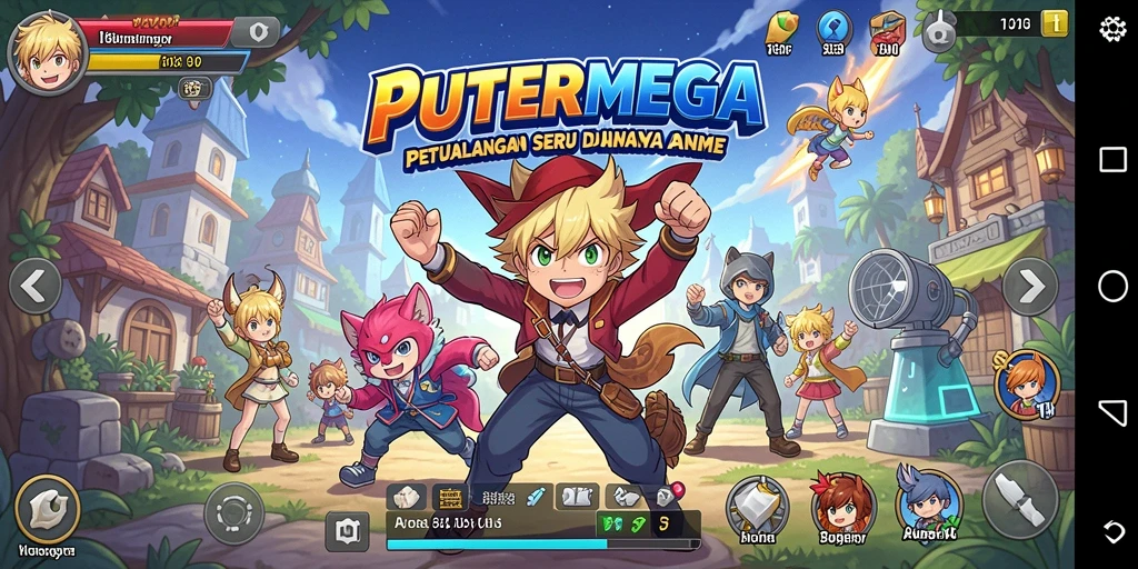 Screenshot gameplay PUTERMEGA menampilkan aksi seru karakter Anime.